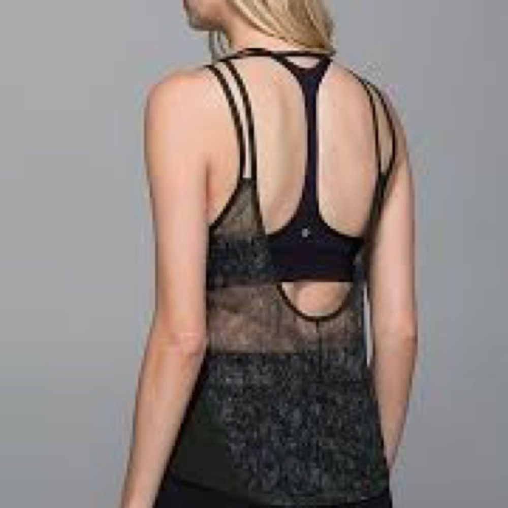 lululemon athletica Olive Green meshed tank